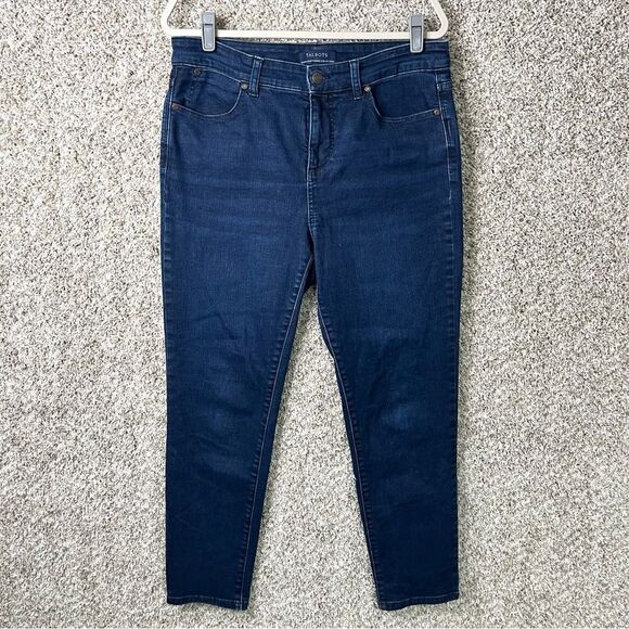 Talbots Jeans Women’s 12 Simply Flattering Collection Dark Wash Denim Blue Ankle - Picture 1 of 7
